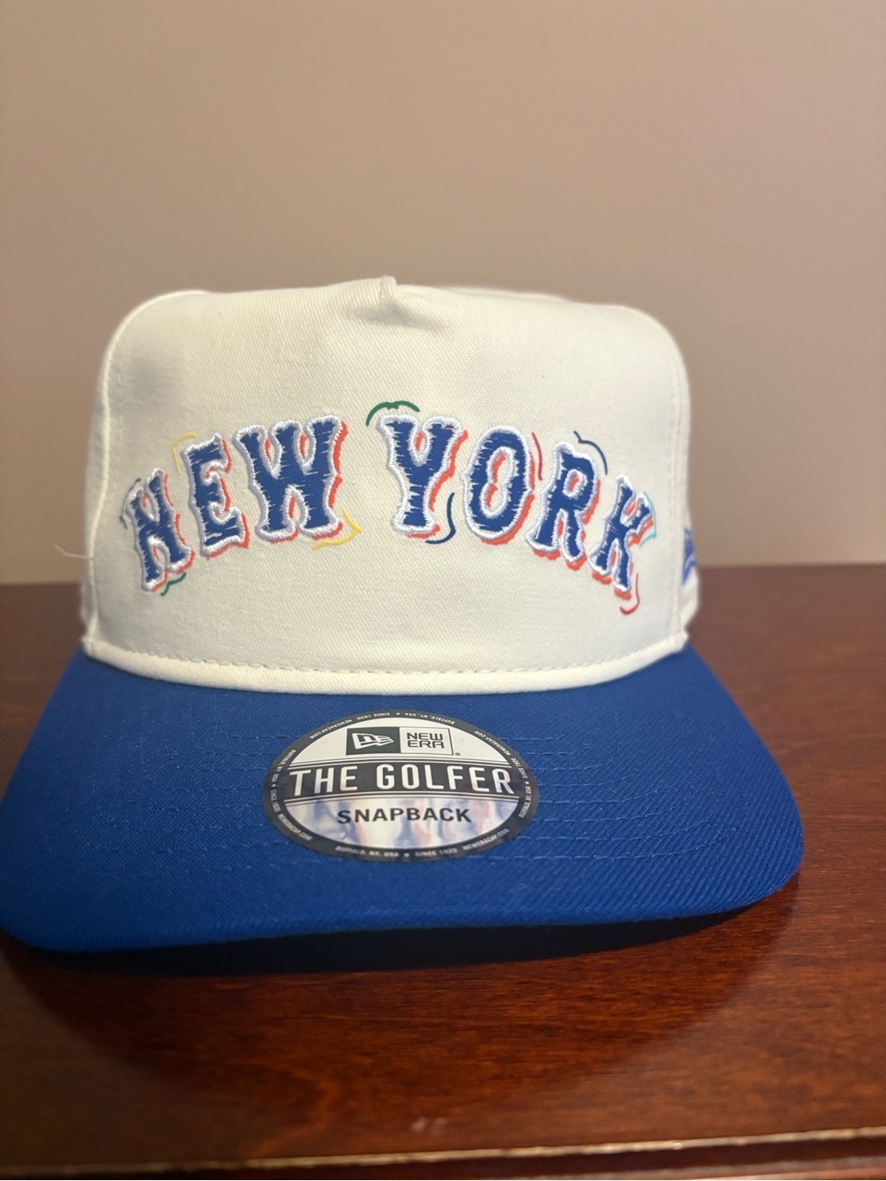 New York Snapback Cap - White and Blue
